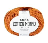 Frida's Wollhaus Drops 50 g de lana virgen de algodón merino superwash Öko-Tex, hilo para tejer ganchillo (25, óxido)