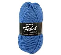 Frida's Wollhaus Drops 50 g Fabel lana para calcetines lana virgen superwash hilo tejer ganchillo 45 colores (116, azul aciano)