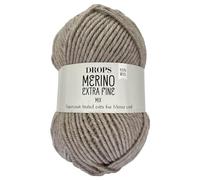 Frida's Wollhaus Drops 50 g Merino Extra Fine Mulesingfrei Lavable Crochet Punto 46 Colores (Mix 08 | Beige Gris)