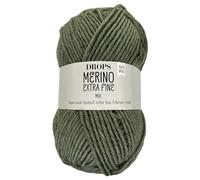 Frida's Wollhaus Drops 50 g Merino Extra Fine Mulesingfrei Lavable Crochet Punto 46 Colores (Mix 47 | Verde Salvia)