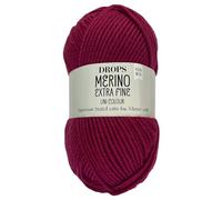 Frida's Wollhaus Drops 50 g Merino Extra Fine Mulesingfrei Lavable Crochet Punto 46 Colores (Uni colour 34 | Erika)