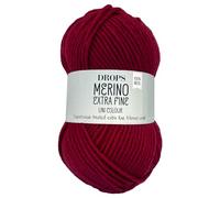 Frida's Wollhaus Drops 50 g Merino Extra Fine Mulesingfrei Lavable Crochet Punto 46 Colores (Uni colour 32 | Rosa Oscuro)