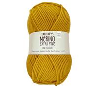 Frida's Wollhaus Drops 50 g Merino Extra Fine Mulesingfrei Lavable Crochet Punto 46 Colores (Uni colour 30 | Mostaza)