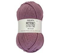 Frida's Wollhaus Drops 50 g Merino Extra Fine Mulesingfrei Lavable Crochet Punto 46 Colores (Uni colour 36 | Amatista)