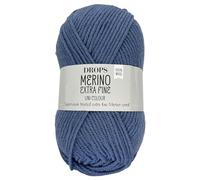 Frida's Wollhaus Drops 50 g Merino Extra Fine Mulesingfrei Lavable Crochet Punto 46 Colores (Uni colour 23 | Gris Azul)