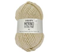 Frida's Wollhaus Drops 50 g Merino Extra Fine Mulesingfrei Lavable Crochet Punto 46 Colores (Uni colour 50 | Beige Claro)