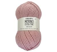 Frida's Wollhaus Drops 50 g Merino Extra Fine Mulesingfrei Lavable Crochet Punto 46 Colores (Uni colour 40 | Rosa Polvo)