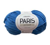 Frida's Wollhaus Drops 50 g París Algodón Hilo de verano para bebé Tejer y ganchillo 54 colores (color liso 09-Azul real)
