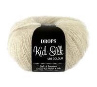 Frida's Wollhaus Drops - Ovillo de lana Kid-Silk Mohair Seda para encaje (25 g, Kid-Silk Mohair Seda, 57 colores, 56 | mazapán)