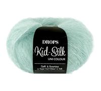 Frida's Wollhaus Drops - Ovillo de lana Kid-Silk Mohair Seda para tejer y croché (25 g, hilo de encaje, 57 colores, 58, aguamarina)