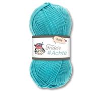Frida's Wollhaus Frida's Baby - Lana para bebé, tejido de punto, ganchillo, antibolitas, 66 colores, 287, turquesa, 100 g