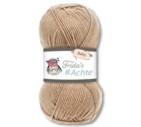 Frida's Wollhaus Hilo de lana para tejer y crochet de 100 g de la colección #Eighth Baby Wool de Frida's Wollhaus, antipilling, 66 colores (256 | Beige)