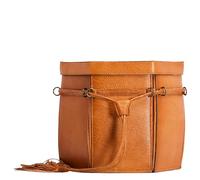 Frida's Wollhaus Muud Evita XL - Caja de piel hecha a mano para accesorios de punto y ganchillo, 2 colores (whisky)