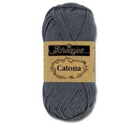 Frida's Wollhaus - Ovillo de lana Scheepjes, 50 g Catona, 100% algodón, para punto y ganchillo, Amigurumi, 109 colores (393 | Carbón)