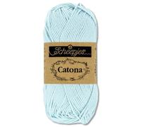 Frida's Wollhaus - Ovillo de lana Scheepjes Catona, 50 g, 100% algodón, para punto y ganchillo, Amigurumi, 109 colores (509 | Baby Blue)
