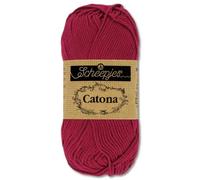 Frida's Wollhaus - Ovillo de lana Scheepjes Catona, 50 g, 100% algodón, para punto y ganchillo, Amigurumi, 109 colores (517 | Ruby)