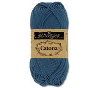 Frida's Wollhaus - Ovillo de lana Scheepjes Catona, 50 g, 100% algodón, para punto y ganchillo, Amigurumi, 109 colores (164 | Azul marino claro)