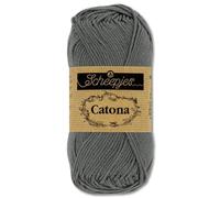 Frida's Wollhaus - Ovillo de lana Scheepjes Catona, 50 g, 100% algodón, para punto y ganchillo, Amigurumi, 109 colores (501 | Antracita)