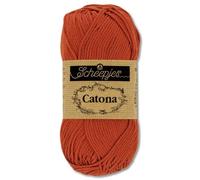 Frida's Wollhaus - Ovillo de lana Scheepjes Catona, 50 g, 100% algodón, para punto y ganchillo, Amigurumi, 109 colores (¬¬388 | Rust)