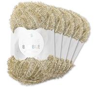 Frida's Wollhaus Rico Design 5 ovillos de 50 g Creative Bubble Ovillo de lana para tejer ganchillo, 57 colores (015 | oro metalizado)