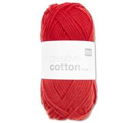 Frida's Wollhaus Rico Design 50 g de lana Creative Cotton Aran para tejer y crochet en 63 colores (05 | Rojo)