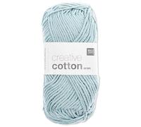 Frida's Wollhaus Rico Design 50 g de lana Creative Cotton Aran para tejer y crochet en 63 colores (32 | Azul claro)