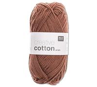 Frida's Wollhaus Rico Design 50 g de lana Creative Cotton Aran para tejer y crochet en 63 colores (56 | Nougat)