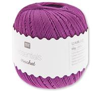 Frida's Wollhaus Rico Design 50 g Essentials Crochet Hilo de ganchillo algodón mercerizado Amigurumi 24 colores (007 | morado)