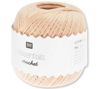Frida's Wollhaus Rico Design 50 g Essentials Crochet Hilo de ganchillo algodón mercerizado Amigurumi 24 colores (002 | Beige)