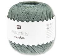Frida's Wollhaus Rico Design 50 g Essentials Crochet Hilo de ganchillo algodón mercerizado Amigurumi 24 colores (038 | Hiedra)