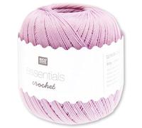 Frida's Wollhaus Rico Design 50 g Essentials Crochet Hilo de ganchillo de algodón mercerizado Amigurumi 24 colores (006 | Lila)