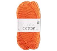 Frida's Wollhaus Rico Design Creative Cotton Aran - Ovillo de lana para tejer, 50 g, 63 colores (74 | naranja)