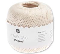 Frida's Wollhaus Rico Design Essentials Crochet Hilo de crochet de algodón mercerizado Amigurumi 24 colores (032 | Crema)