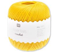 Frida's Wollhaus Rico Design Essentials Crochet Hilo para ganchillo de algodón mercerizado Amigurumi 24 colores (013 | Amarillo)