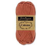 Frida's Wollhaus Scheepjes 10 g Catona 100% Algodón para Tejer y Crochet Amigurumi 113 Colores (504 | Rojo Ladrillo)