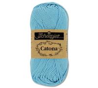 Frida's Wollhaus Scheepjes 10 g Catona 100% Algodón para Tejer y Crochet Amigurumi 113 Colores (510 | Azul Cielo)