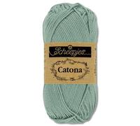 Frida's Wollhaus Scheepjes 10 g Catona 100% Algodón para Tejer y Crochet Amigurumi 113 Colores (528 | Azul Plateado)