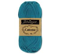 Frida's Wollhaus Scheepjes 10 g Catona 100% algodón para tejer y hacer ganchillo, Amigurumi, lana en 113 colores (400 | Azul Petróleo)