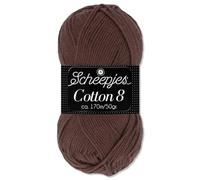 Frida's Wollhaus Scheepjes 50 g Algodón 8 100% algodón para tejer o hacer ganchillo, hilo Amigurumi 48 colores (657 | marrón)