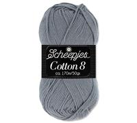 Frida's Wollhaus Scheepjes 50 g Algodón 8 100% algodón para tejer o hacer ganchillo, hilo Amigurumi 48 colores (710 | Gris)