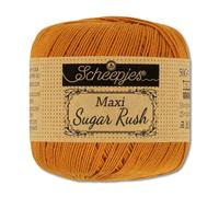 Frida's Wollhaus Scheepjes 50 g Maxi Sugar Rush Hilo para tejer a ganchillo de algodón para filete 87 colores (383 | Ginger Gold)