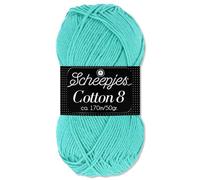 Frida's Wollhaus Scheepjes Amigurumi - Ovillo de lana para tejer, 50 g, algodón 8, 100% algodón, 48 colores (665, verde mar)