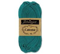 Frida's Wollhaus Scheepjes Catona Lana para tejer, ganchillo y crochet - 10 g - 100 % algodón - 113 colores (401 - Dark Teal)