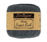 Frida's Wollhaus Scheepjes Maxi Sugar Rush Hilo de ganchillo para ganchillo, 50 g, algodón, 87 colores (393 | Charcoal)