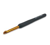 Frida's Wollhaus Tulip Etimo - Aguja de ganchillo con agarre suave, color dorado y negro, punta lisa, 14 tamaños (negro y dorado, 6,0)