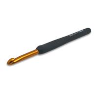 Frida's Wollhaus Tulip Etimo - Aguja de ganchillo con agarre suave, color dorado y negro, punta lisa, 14 tamaños (negro y dorado, 6,5)