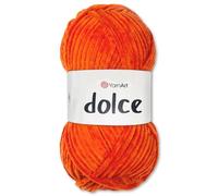Frida's Wollhaus YarnArt 100 g Dulce Chenilla Lana Hilo Punto Ganchillo Amigurumi 64 Colores (778 | Zanahoria)
