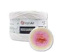 Frida's Wollhaus YarnArt 250 g = 1000 m Bobina de Lana Degradada Jardín de Rosas, 26 Colores (302 | Blanco-Vainilla-Rosa-Albaricoque)
