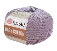 Frida's Wollhaus YarnArt 50 g Baby Cotton Lana Algodón Acrílico Hilo para Ganchillo Hilo para Tejer 55 Colores (416 | Lavanda)
