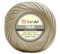 Frida's Wollhaus YarnArt 50 g de hilo de ganchillo tulipán de microfibra brillante sedosa, 49 colores (405 | Grège)